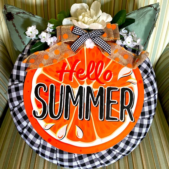 ☀️ HELLO SUMMER ☀️ HANDCRAFTED FRONT DOOR WREATH 🌟NEW🌟 - Picture 7 of 12